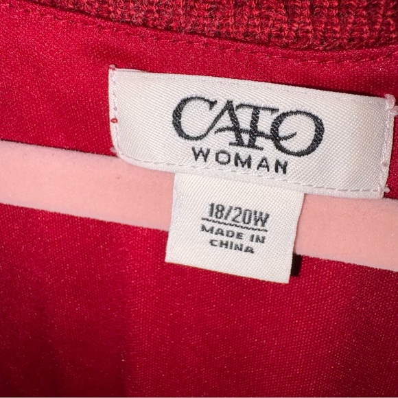 Cato Red V-Neck Sweater - Picture 3 of 5